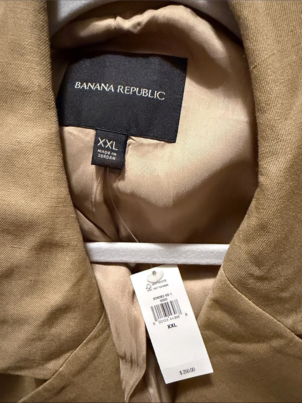 NWT Banana Republic Camel Tan Lena Relaxed Linen Blend Women’s Blazer XXL
